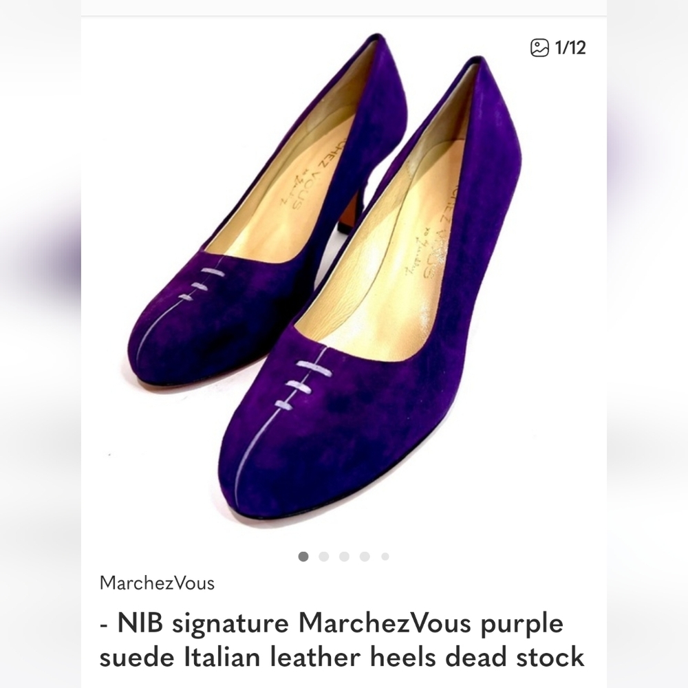 MarchezVous Purple Suede Leather Heels